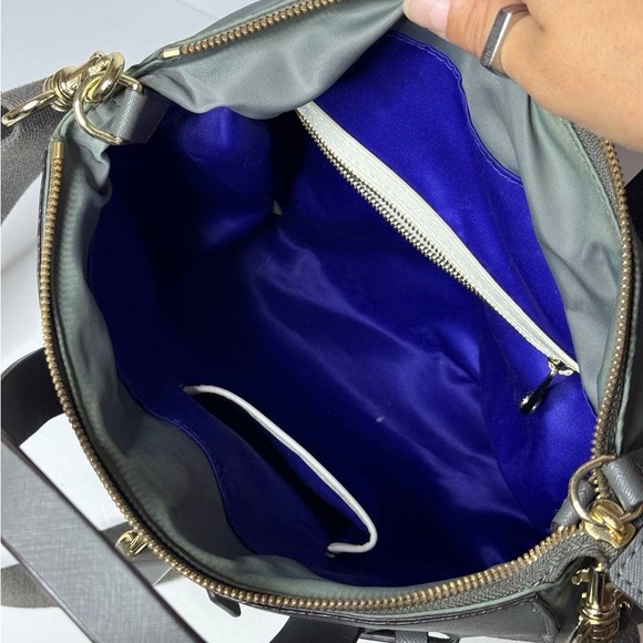 HENRI BENDEL Jet Setter Nylon Leather Convertible Shoulder Bag Backpack Gray - Picture 7 of 12